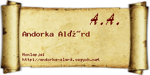 Andorka Alárd névjegykártya